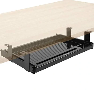 Abbildung von Duronic DKTSX2 Tastaturplattform Unter Schreibtischschublade für Tastatur und Maus Aufsteckbares Tastaturfach Ergonomische Workstation Lösung Ausziehbar Einfache Montage