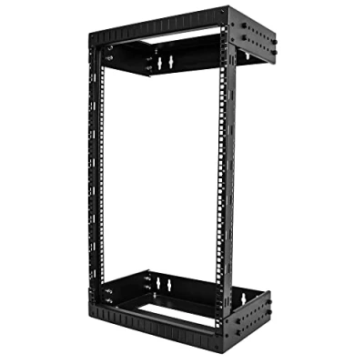 Abbildung von StarTech.com 2 Pfosten 18HE Heavy Duty Wandmontage Netzwerk Rack, 19&quot; Open Frame Server Rack mit Einstellbarer Tiefe, Daten für IT/AV/Patch Panele/Computer (RACK 18U 20 WALL OA)