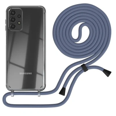 Abbildung von EAZY CASE Handykette kompatibel mit Samsung Galaxy A13 (4G / 5G) Handyhülle Umhängeband Handykordel Schutzhülle Silikonhülle Hülle Band Stylische Kette EIS Blau Clips Schwarz