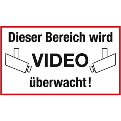 Abbildung von Metafranc Hinweisschild &quot;Dieser Bereich wird Video überwacht!&quot; 300 x 200 mm / Beschilderung Infoschild Warnschild Warnmarkierung Sicherheitsmarkierung Gewerbekennzeichnung 503540