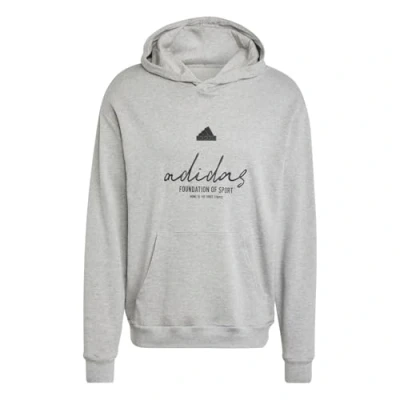 Abbildung von adidas Herren Brand Love French Terry Hoodie Hooded Sweat, Medium Grey Heather, XL