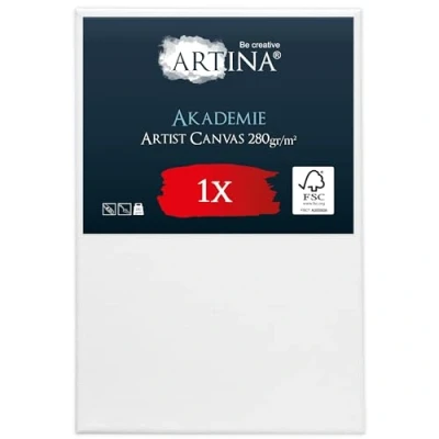 Abbildung von Keilrahmen Leinwand zum Bemalen 40x60 cm Artina FSC® Leinwände für Acrylfarben Canvas 100% Baumwolle bespannte Set malen Acryl Rahmen Weiß