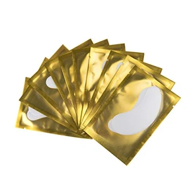 Abbildung von Florica 50 Paar Augenpads Wimpernverlängerung Fusselfrei Augen Gel Extensions Patch Hydrogel Lint Free Augenmaske Augenklappe Eye (Gelb)