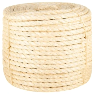 Abbildung von vidaXL Seil, Sisalseil mit hoher Reiß und Abriebfestigkeit, Hanfseil Schnur für Kratzmöbel Garten, Tauseil Gartenseil Dekoseil, 14 mm 25 m 100% Sisal