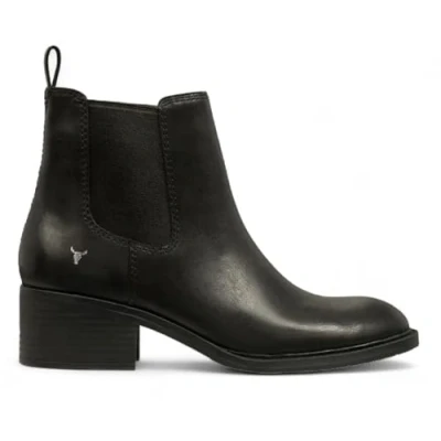 Abbildung von Windsorsmith Damen Chelsea Stiefel aus klassischem Leder in Schwarz Ersetzen