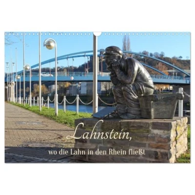 Abbildung von Lahnstein, wo die Lahn in den Rhein fließt (Wandkalender 2025 DIN A3 quer), CALVENDO Monatskalender