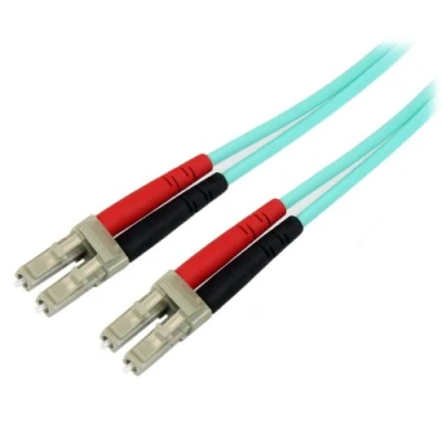 Abbildung von StarTech.com 1 m OM3 LWL Patchkabel Zipcord Multimode Glasfaserkabel LC/UPC auf Vollduplex 50/125µm SFP/Optisches Kabel 100G Optical Lichtleiterkabel LSZH Lichtwellenleiter (A50FBLCLC1)