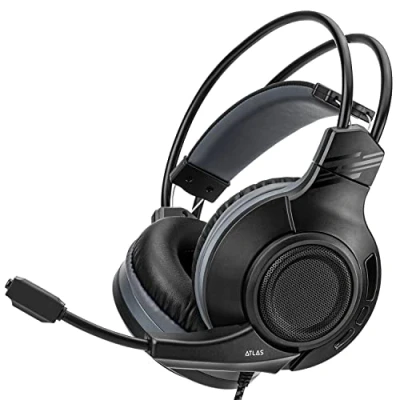 Abbildung von NITHO Atlas Gaming Headset für PC/PS4/PS5/Xbox/Mobile, Stereo Surround Kopfhörer mit Bügelmikrofon, 50mm Treiber und Leichtem Kopfband Schwarz (PC Adapter Enthalten)