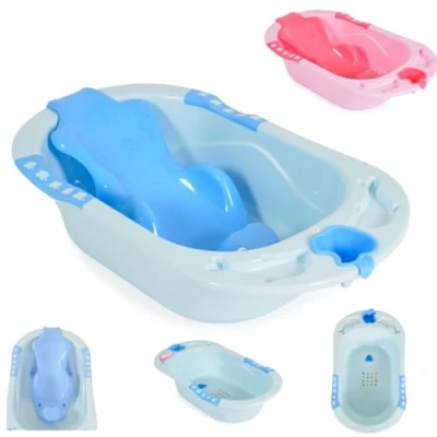 Abbildung von Cangaroo Babybadewanne Larissa 89 cm, herausnehmbarer Badesitz, Wasserablauf