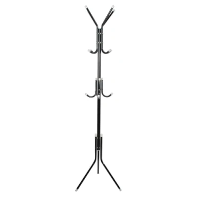Abbildung von ISO TRADE Garderobenständer Kleiderständer Metall Schwarz/Weiß 170cm 12 Haken Garderobe 5342, Farbe:Schwarz/Black