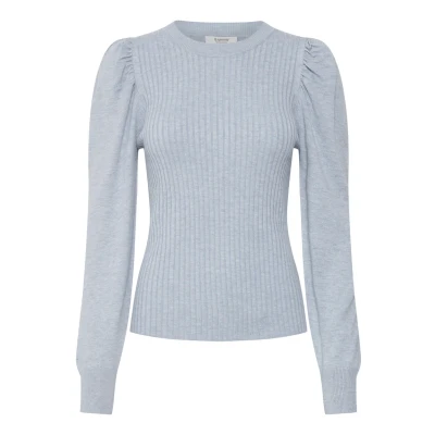 Abbildung von b.young Bypimba RIB Jumper Strickpullover, Damen, Größe: Large, Kentucky blue melange