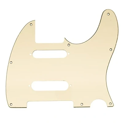 Abbildung von Musiclily Pro 8 Löcher SS Gitarre Tele Schlagbrett Pickguard für USA/Mexico Fender Deluxe Nashville Telecaster E Gitarre, 3 lagig Cream