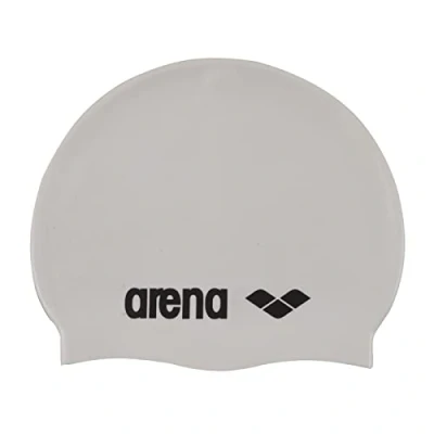 Abbildung von ARENA Unisex Erwachsene Classic Silicone Badekappe, White Black (15), Einheitsgröße EU