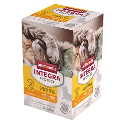 Abbildung von animonda INTEGRA PROTECT Katzenfutter nass Sensitive Pute + Reis (6 x 100g), vom Tierarzt empfohlen bei Futtermittelallergie, mit Veterinären entwickeltes Diätalleinfutter für erwachsene Katzen