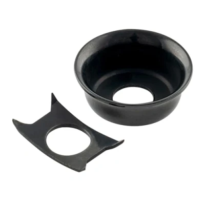 Abbildung von Musiclily Pro Traditioneller Cup T Style Klinkenbuchsenblech Jack Plate für Fender Telecaster E Gitarre, Schwarz