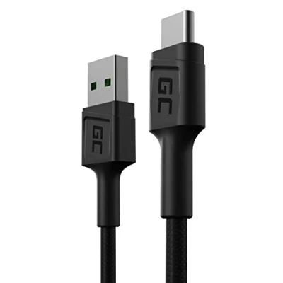 Abbildung von Green Cell Kabel USB A C Typ 0.3m Kurzes Ladekabel Schwarz Schnellladekabel Kompatibel mit Samsung Galaxy S23 S22 S21 S20 Ultra S10 S9 S8+ Note 20 10 9 8 Android Telefonen