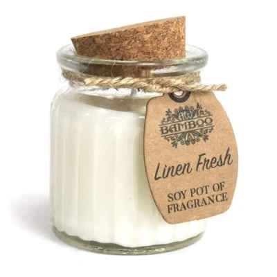 Abbildung von „Soy Pot Of Fragrance“ Soja Duftkerze, Kerze im Glas Duft: Linen Fresh