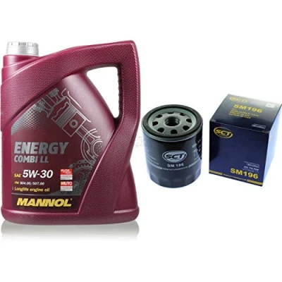 Abbildung von QR PARTS 69123794 Filter Set Inspektionspaket 5 Liter MANNOL Motoröl Energy Combi LL 5W 30 API SN/CF SCT Germany Ölfilter