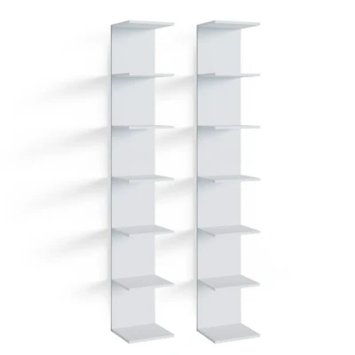 Abbildung von Vicco Bücherregal Paolo, Weiß, 30 x 190 cm 2er Set
