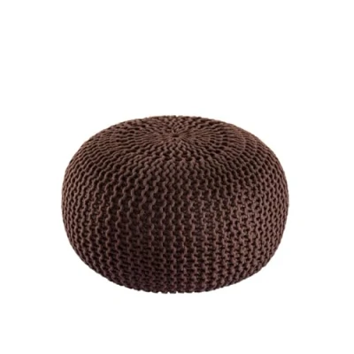 Abbildung von Amago home Pouf Outdoor ø 55 o. 45cm Bodenkissen Sitzpouf Hocker wetterfest pflegeleicht &amp; nachhaltig Größe 45 cm, Farbe braun mocca