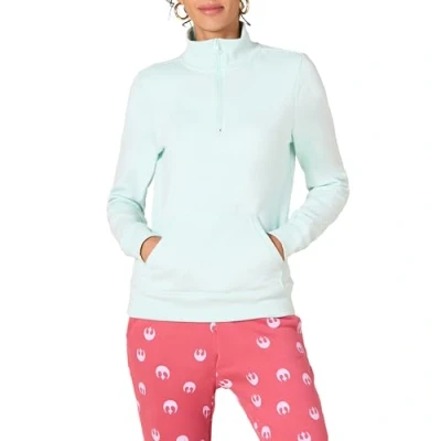 Abbildung von Amazon Essentials Damen Langarm Oberteil aus Fleece mit Viertelreißverschluss (in Übergröße erhältlich), Aquablau, S