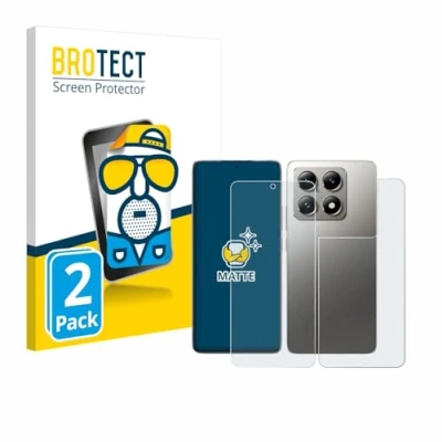 Abbildung von BROTECT Entspiegelungs Schutzfolie für Xiaomi 14T Pro (Display+Rückseite) (2 Stück) Matte Displayschutz Folie, Anti Reflex, Fingerprint
