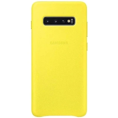 Abbildung von Samsung Leather Cover für Galaxy S10+ Gelb