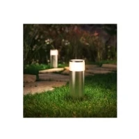 Abbildung von Philips Hue White &amp; Color Ambiance Calla Sockelleuchte 350lm, aluminium, Niedervolt für den Aussenbereich, steuerbar via App, 16 Millionen Farben, kompatibel mit Amazon Alexa (Echo, Echo Dot)