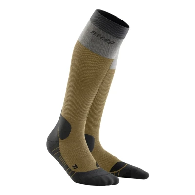 Abbildung von CEP Compression Merino Hiking TALL MADE IN Germany Kniestrümpfe, Damen, Größe: Small, Sand/grey