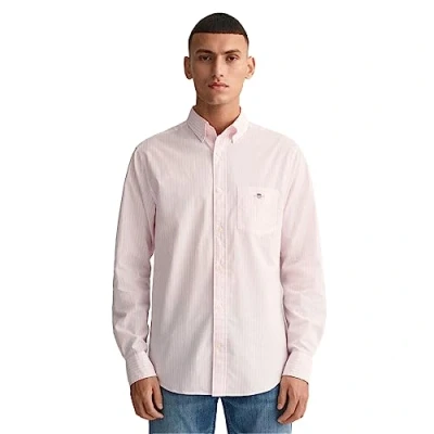 Abbildung von GANT Herren REG POPLIN Stripe Shirt KLASSISCHES Hemd MIT Streifen, Light PINK, S