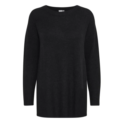 Abbildung von ICHI Kamara LONG Strickpullover, Damen, Größe: Medium, Black