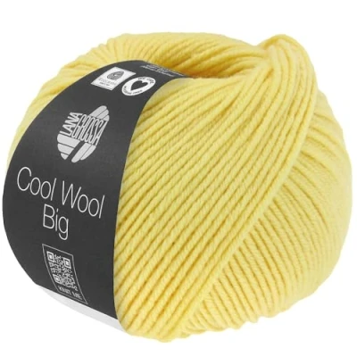 Abbildung von Lana Grossa Cool Wool Big 50 g pflegeleichtes Strickgarn aus extrafeiner Merinowolle 120 m, Farbe:1028 Grüngelb