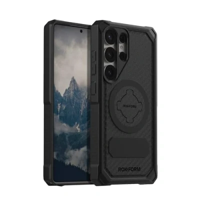 Abbildung von Rokform Robuste Schutzhülle kompatibel mit Galaxy S25 Ultra, magnetische Abdeckung Drehverschluss, sturzgeprüfte Rüstung (Schwarz)