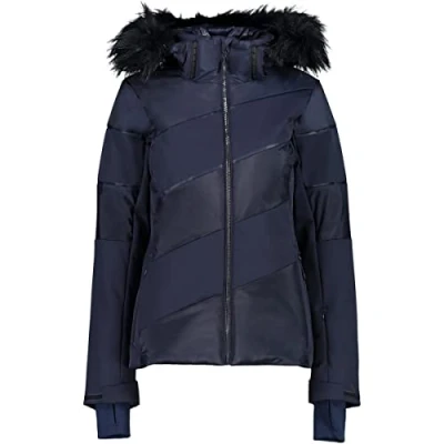 Abbildung von CMP Damen Ripstop Jacke mit abnehmbarer Kapuze, Schwarz Blau, D36