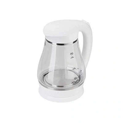 Abbildung von Adler AD 1274, 1,7 l, 2200 W, Transparent, Weiß, Glas, Wasserstandsanzeige