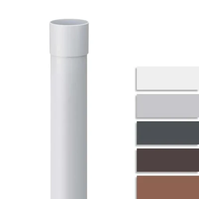 Abbildung von INEFA Fallrohr Kunststoff 200 cm DN50 / 50mm, Weiß, Dachrinnenzubehör, einfache Steckmontage, Made in Germany