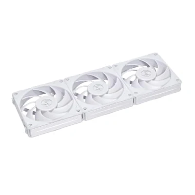 Abbildung von Lian Li UNI FAN P28 Gehäuselüfter, 3 Lüftergeschwindigkeiten, Fluid Dynamic Bearing, Daisy Chaining, 120mm, Dreierpack, Weiß