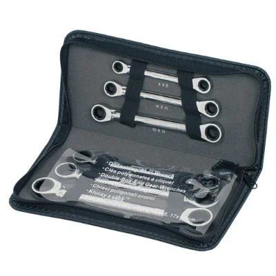 Abbildung von KS TOOLS 503.4557 Ratschen Doppelringschlüsselsatz 72 19, 8 Chrom Vanadium Stahl