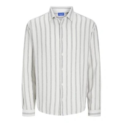 Abbildung von JACK&amp;JONES Herren Jorjoshua Loose Weave Shirt Ls Freizeithemd, Cloud Dancer/Stripes:Stripes, XL