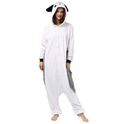 Abbildung von Katara Partyanzug Waldtiere Jumpsuit Kostüm Overall Erwachsene S XL, Karneval Kostüm, Kigurumi Igel Grau/Weiß L (165 175cm)