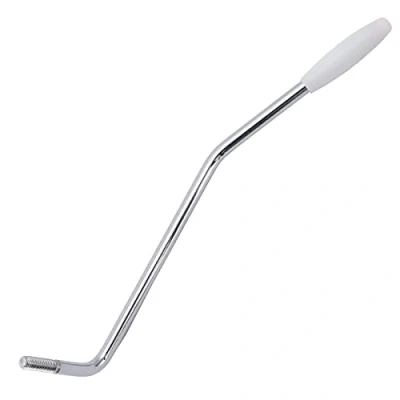 Abbildung von Musiclily Pro 4,8mm Stahl Gewinde Tremolo Arm Tremolohebel Whammy Bar für USA Fender Strat Style E Gitarre, Chrom mit Weißer Kappe