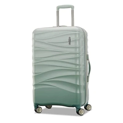 Abbildung von American Tourister Cascade Hardside erweiterbares Gepäck mit Spinner Rädern, Salbeigrün, 28 Inch Spinner, Spinnrollen