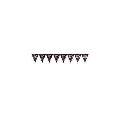 Abbildung von Fahnengirlande 50 Sparkling Black Pink 4 m pro Einheit