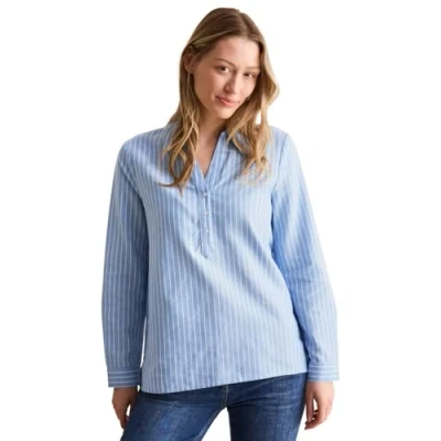 Abbildung von CECIL Damen B345319 Gestreifte Oxford Bluse, Fresh Light Blue, XXL EU