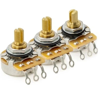 Abbildung von CTS 450G A250Kx2+B250K Pots Messing Short Split Shaft 1/4 Zoll 10% Audio Linear Taper Potentiometer für E Gitarre Bass (2A1B Set)