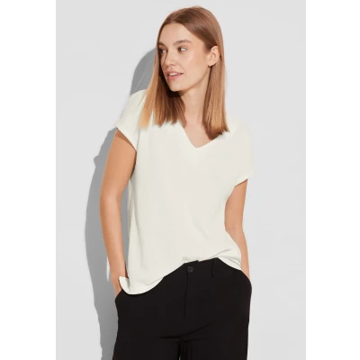 Abbildung von Street One Materialmix Tshirt basic, Damen, Größe: 38, Weiß