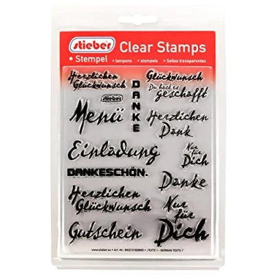 Abbildung von stieber Clear Stamps Transparente Stempel Sets (Bitte gewünschtes Motiv/Thema unten auswählen!) (TEXTE 1 German Texts 1)