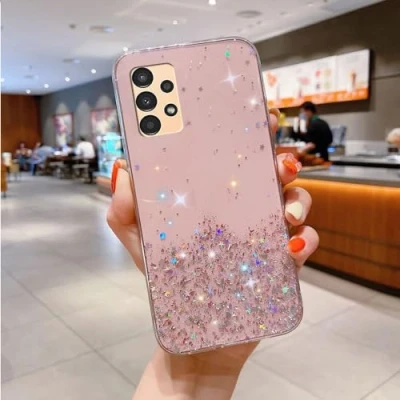 Abbildung von Glitzernder Transparenter Hülle Sternenhimmel Kompatibel mit Samsung Galaxy A52s 5G/A52 4G 5G Case TPU Schutzabdeckung für Schlankes Anti Stoß Handyhülle