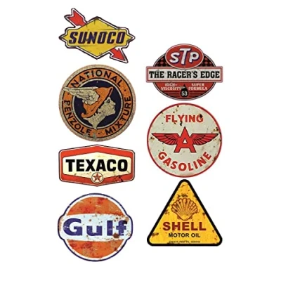 Abbildung von #961 / 7x Aufkleber Vintage Öl Breite je ca. 6,5 cm Oil V8 Tuning KULT Sticker Hotrod Retro Oldtimer STP Pennzoil Racing Shell Rennsport Rallye Ratte Rat Rod Slick