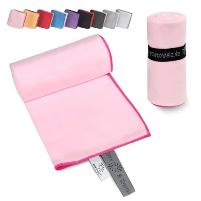 Abbildung von Wowtowelz kompaktes Mikrofaser Handtuch, Reisehandtuch, Sport Fitnesshandtuch, Strand Badetuch, leicht u. schnelltrocknend, (Pink, 180 x 110 cm)